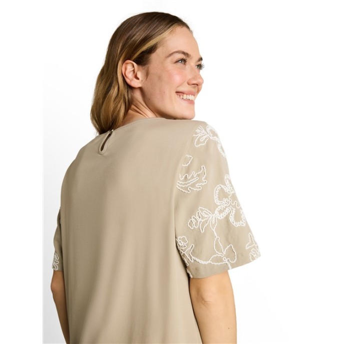 Tom Tailor dames T-shirt 1052152 borduring Kaki